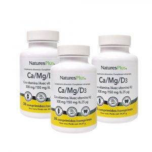 Ca,Mg e D3 em pack promocional da natures plus