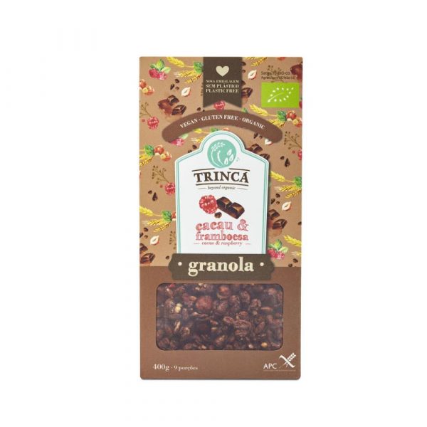 GRanola de cacau e framboesa da marca Trinca