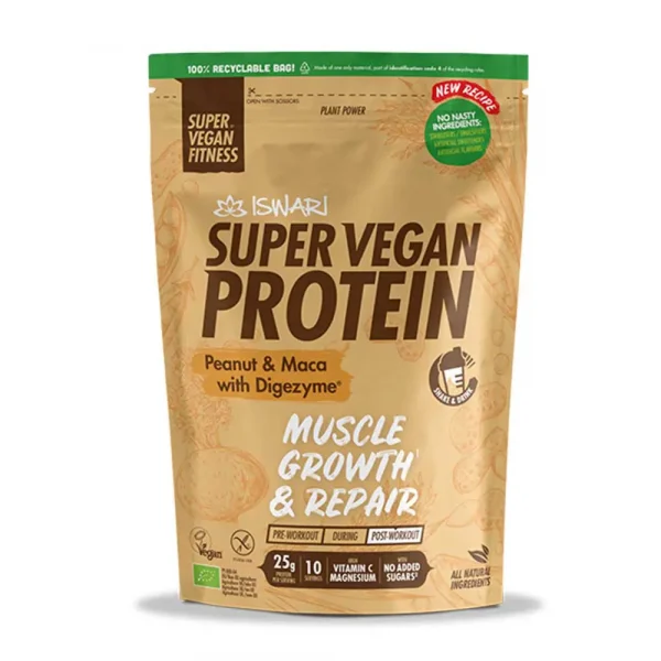 Super Vegan Proteína Bio Amendoim e Maca 400g – Iswari