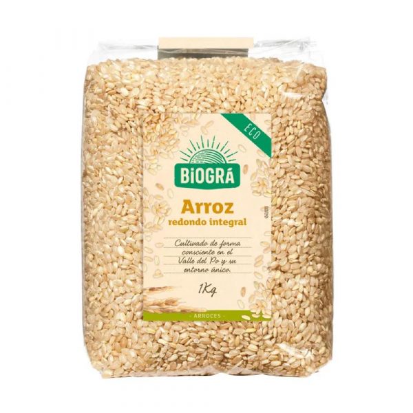 Arroz redondo integral da marca Biográ