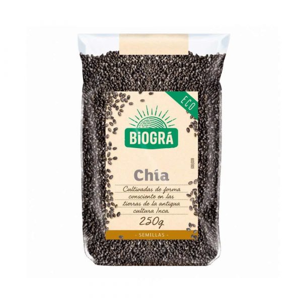 Sementes de chia de 250g da marca biográ